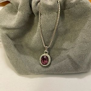 Dainty silver tone pendant and necklace